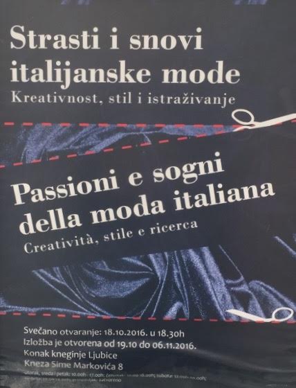 Un abito della Collezione Isabella Rossini a Belgrado nel Palazzo della Principessa Lijubica