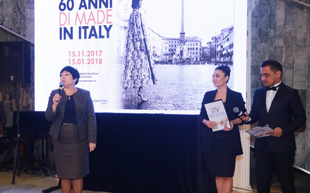 Approda a Tashkent, in Uzbekistan, l’abito da sera della collezione, nella mostra “60 anni di made in Italy”